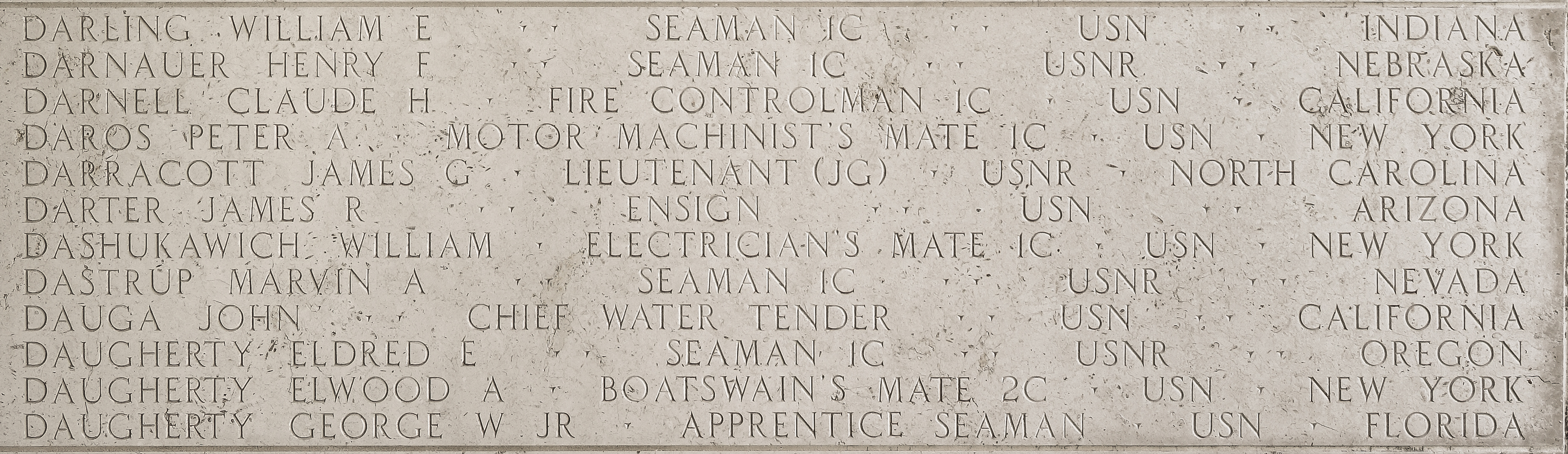 George W. Daugherty, Apprentice Seaman